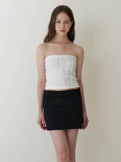 lacy petal tube top white