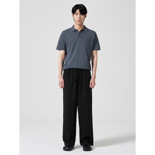 Легкие брюки под лен Linen-like Dying Easy Pants Black (424621LY15)