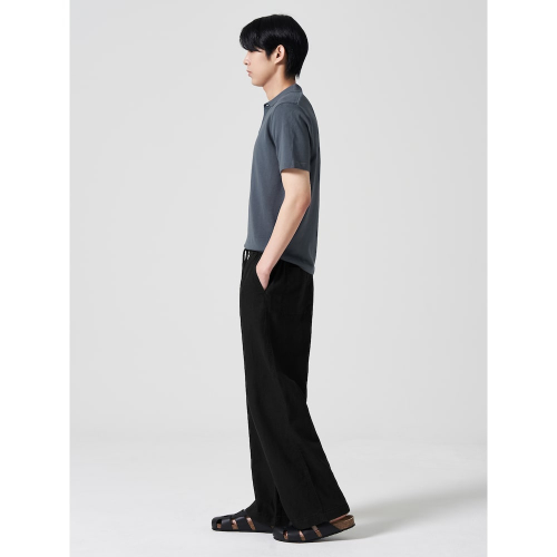 Легкие брюки под лен Linen-like Dying Easy Pants Black (424621LY15)