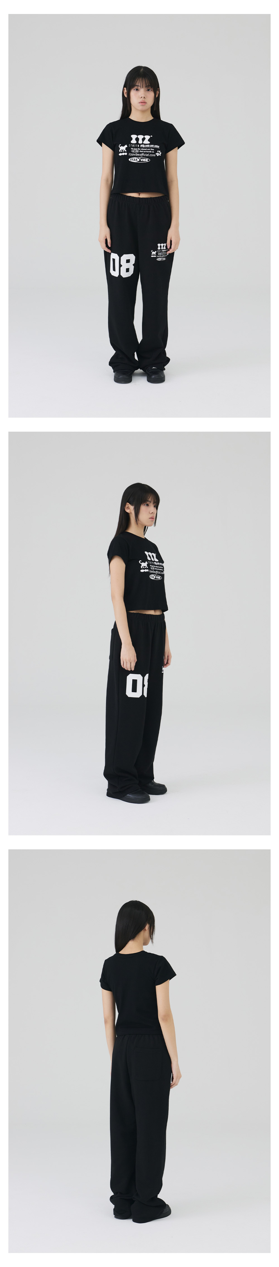 MUSINSA | ITZAVIBE ITZ OFFICIAL LOGO CROP T SHIRT - BLACK