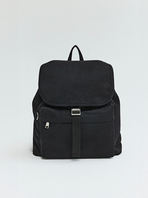Mini Flap Backpack (Black)