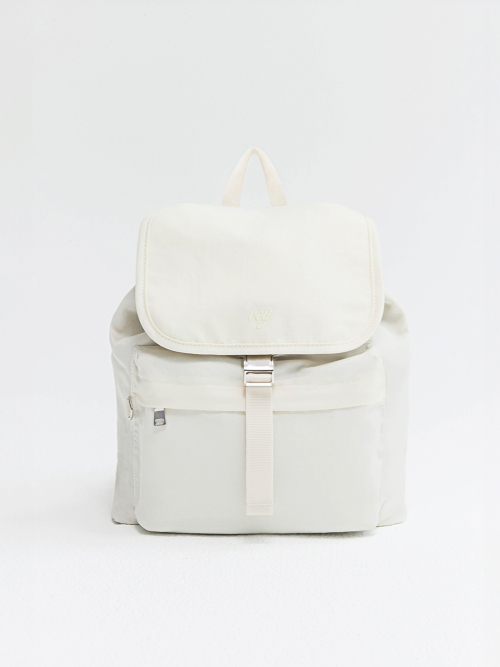 Mini Flap Backpack (Cream)
