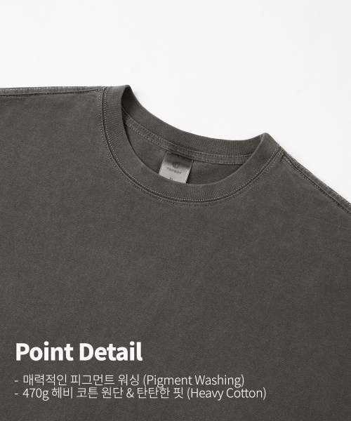 Heavy-Duty Pigment Oversized Short-Sleeve T-Shirt Charcoal