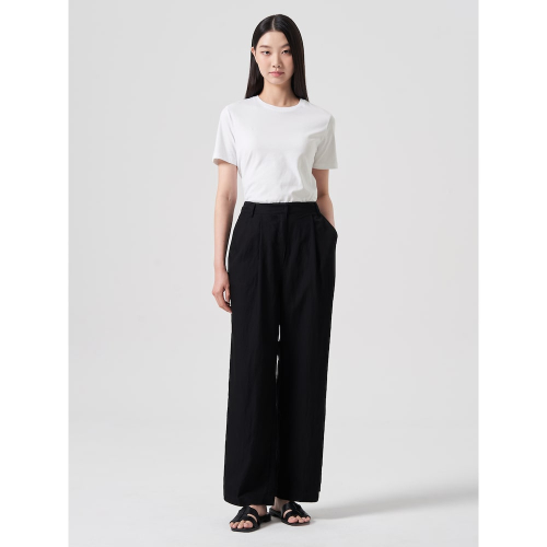 Широкие брюки из вискозы Black (324621LY25)