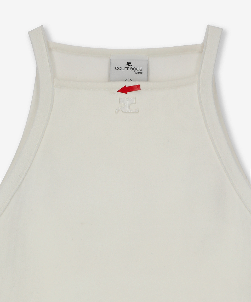 MUSINSA | COURREGES Logo Sleeveless T-shirt - White