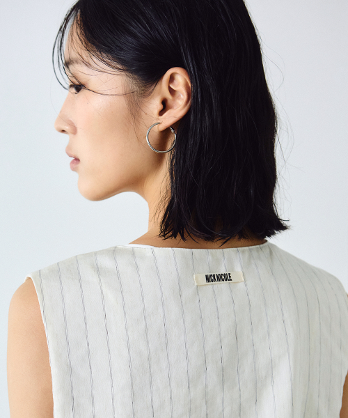 CHIC STRIPE LINEN VEST_OATMEAL