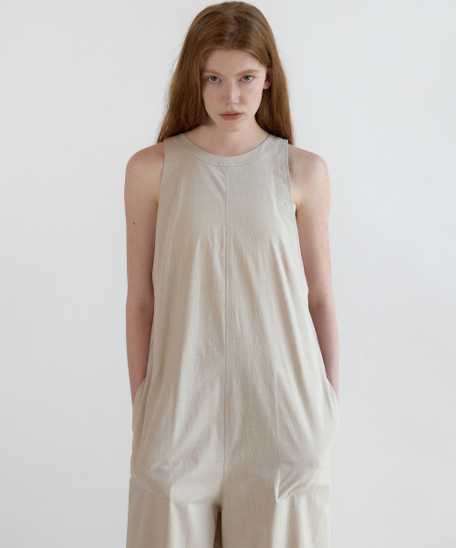 Halterneck Jumpsuit_Beige