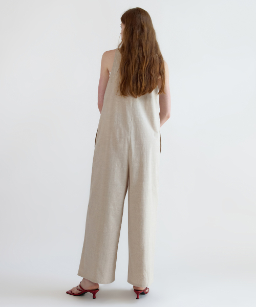 Halterneck Jumpsuit_Beige