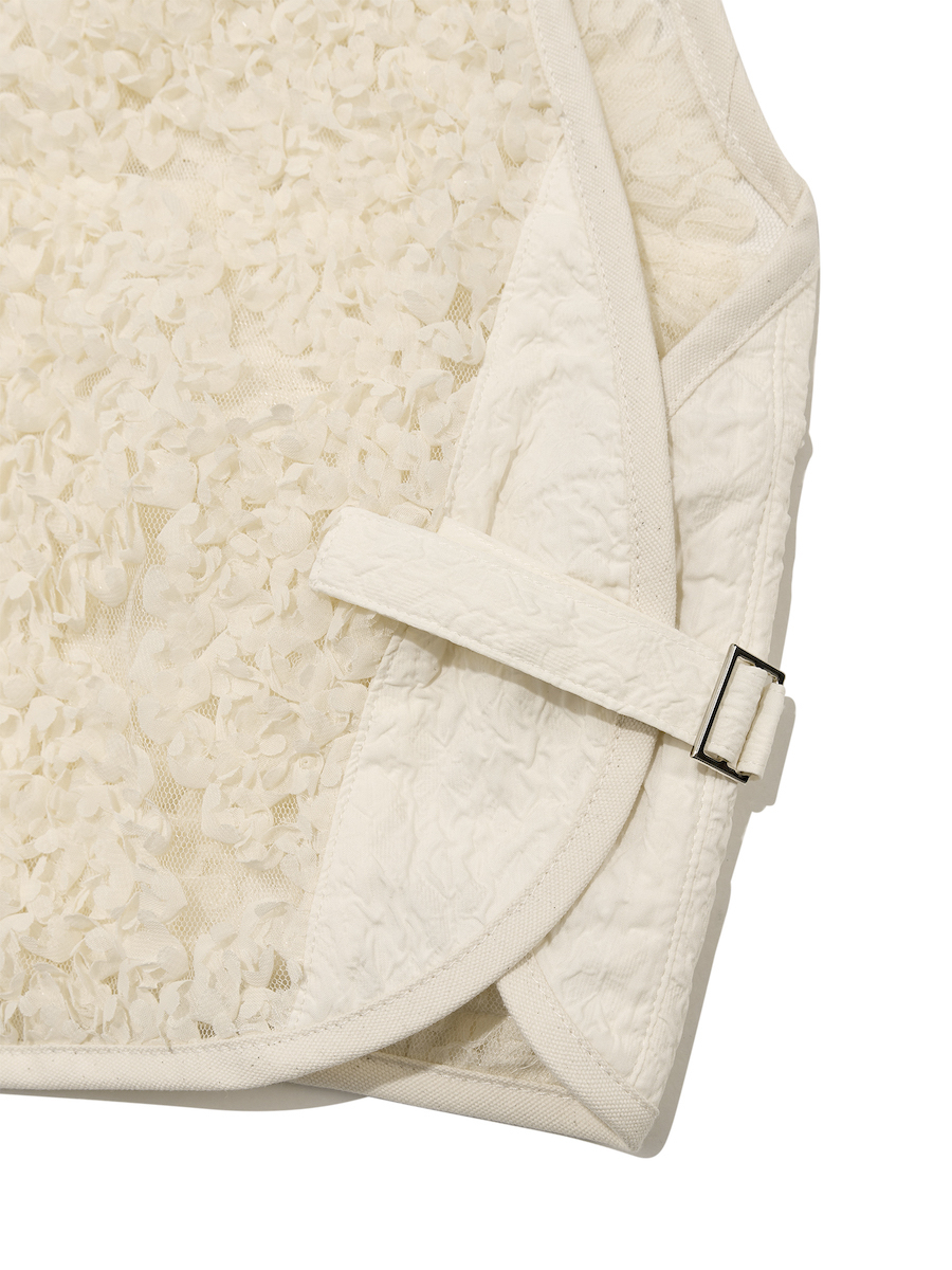 MUSINSA公式 | GLOWNY GG LACE CARGO VEST (IVORY)