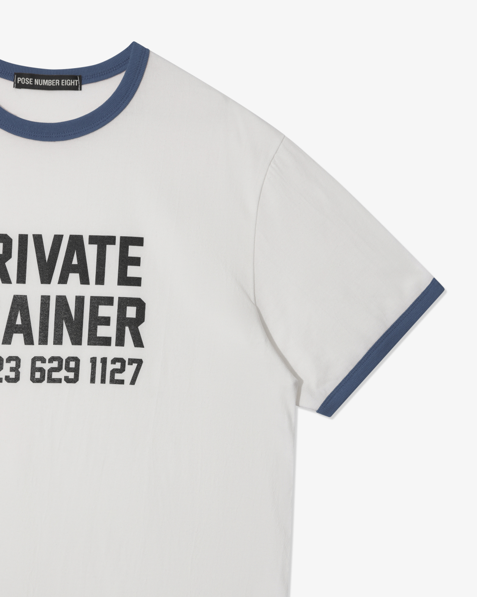 【POSE NUMBER EIGHT】P.T RINGER TEE [TXT テヒョン着用] 兼用 포즈넘버에잇(POSE NUMBER EIGHT) P.T RINGER TEE (WHITE/SMOKE