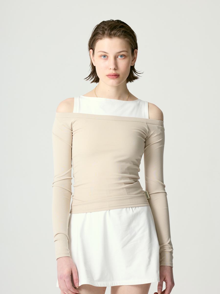 ★GLOWNY★GIRLFRIEND OFF SHOULDER TOP (GRAY)★正規品/送料込 lounge_off_shoulder_top_grey_g