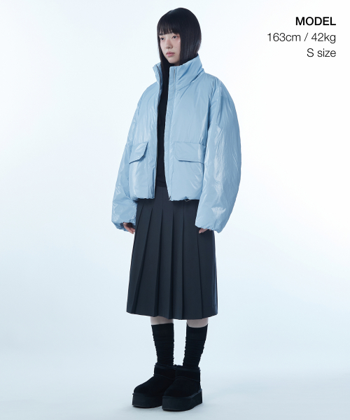Женский глянцевый пуховик Daily (Light Blue)
