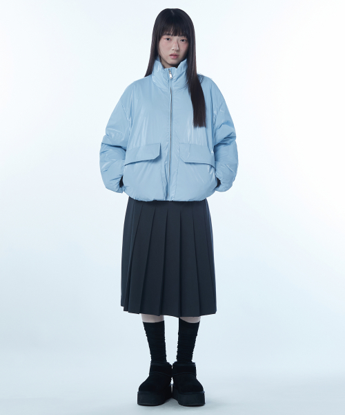 Женский глянцевый пуховик Daily (Light Blue)