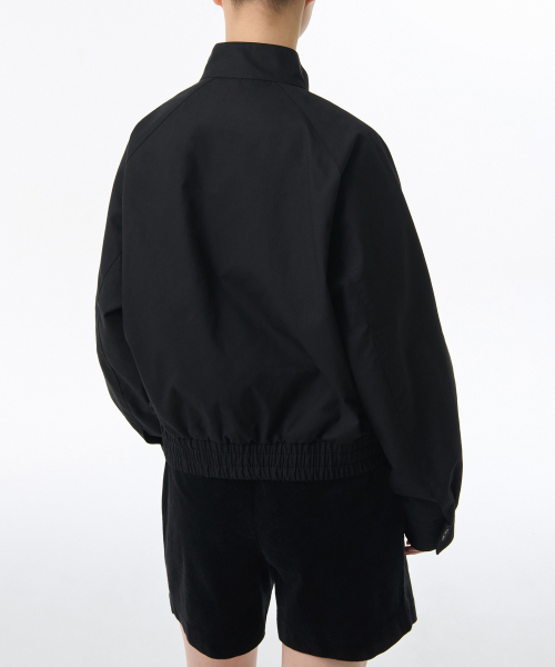 WOMENS COTTON HARRINGBON JACKET [BLACK]