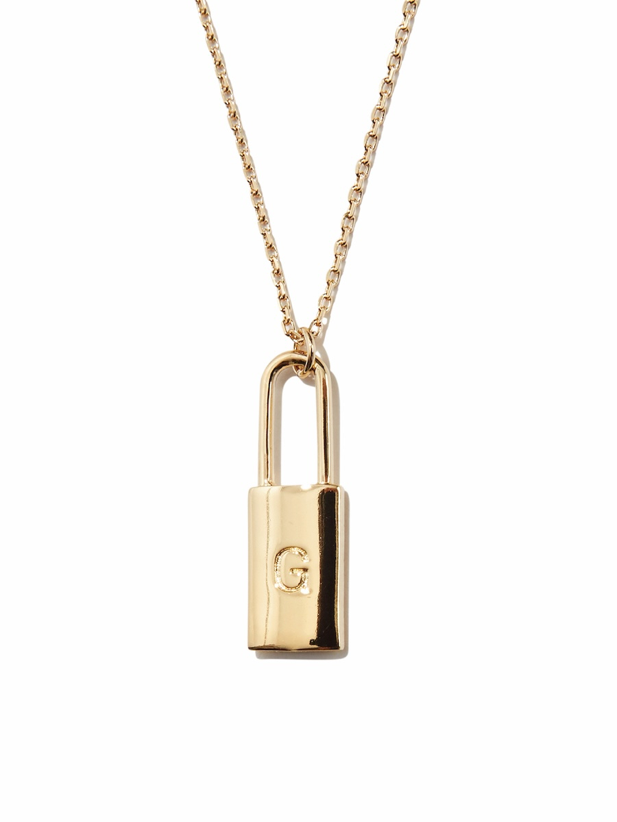 ◆GLOWNY◆ LOCK INITIAL NECKLACE GOLD GY24BJE002GD MUSINSA | GLOWNY LOCK INITIAL NECKLACE (GOLD)