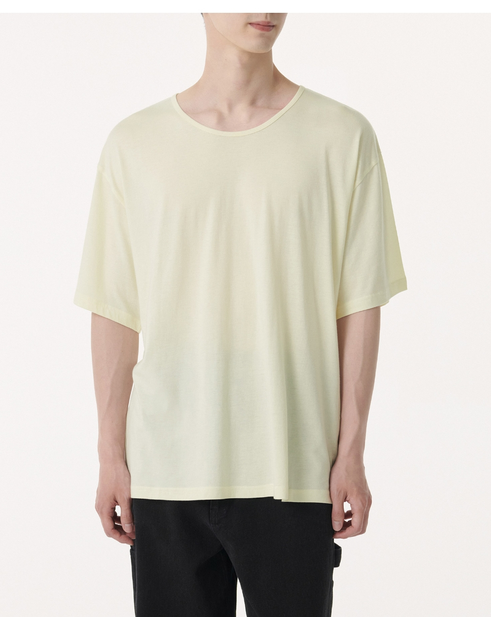Tシャツ・カットソー *MUSINSA STANDARD* Relaxed CR Scoop Neck Long Sleeve T-Shirt MUSINSA | MUSINSA STANDARD Relaxed CR Scoop Neck T-Shirt [Lemon]