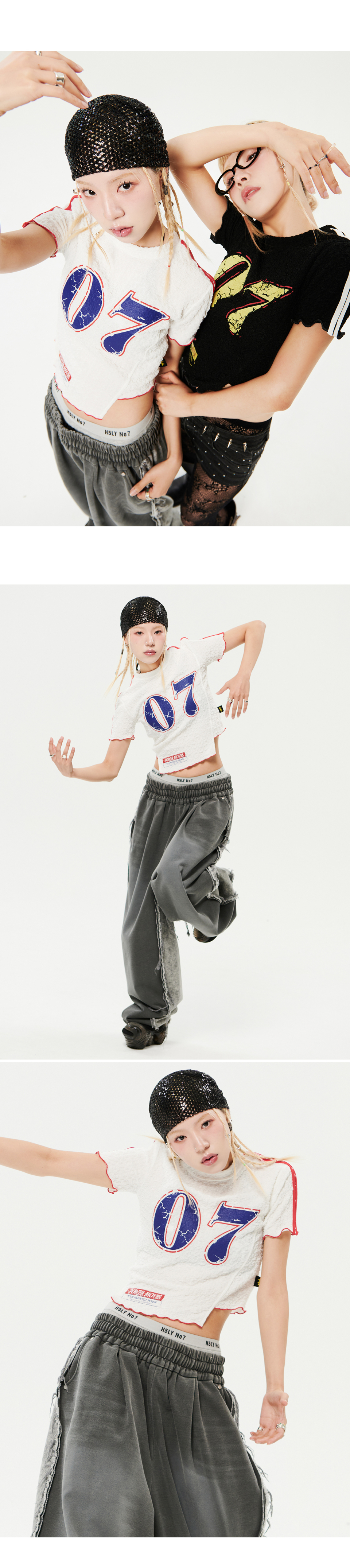 tシャツ 「HOLY NUMBER 7」07 Wave Crop T-shirt レディース HOLY NUMBER 7 tシャツ 「HOLY 7」07 Wave Crop T-shirt