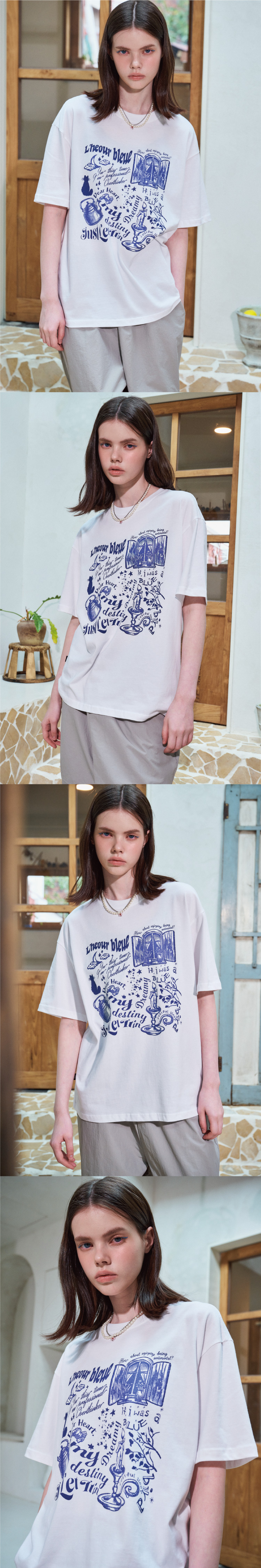 【CPGN STUDIO】24SS★ Blue Hour Short Sleeve Tee MUSINSA公式 | CPGN STUDIO Blue hour short-sleeved T-shirt white