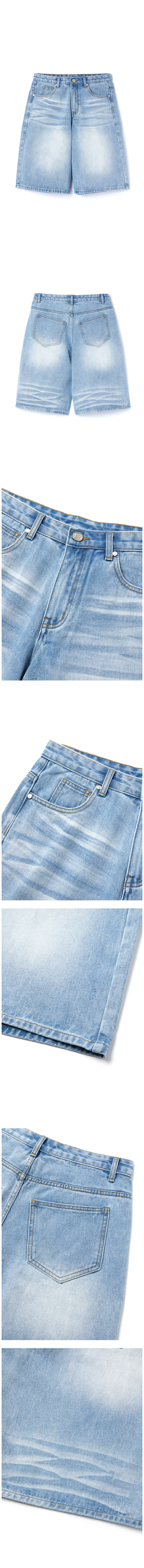 MUSINSA | DNSR Signature Bermuda Denim Pants Light Blue