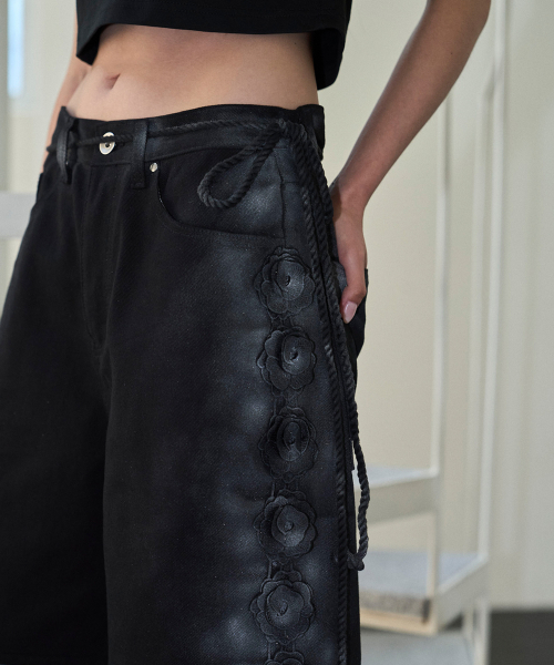 dirty flower half pt - black