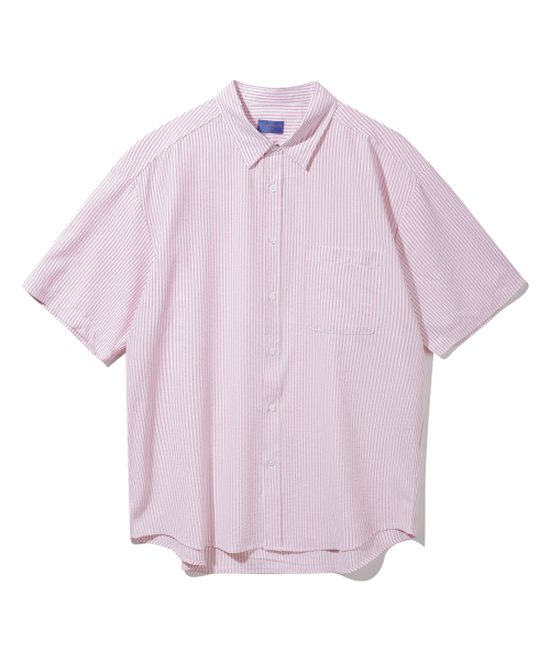 Полосатая рубашка с коротким рукавом DLX1221 из жатого хлопка (3 COLOR)