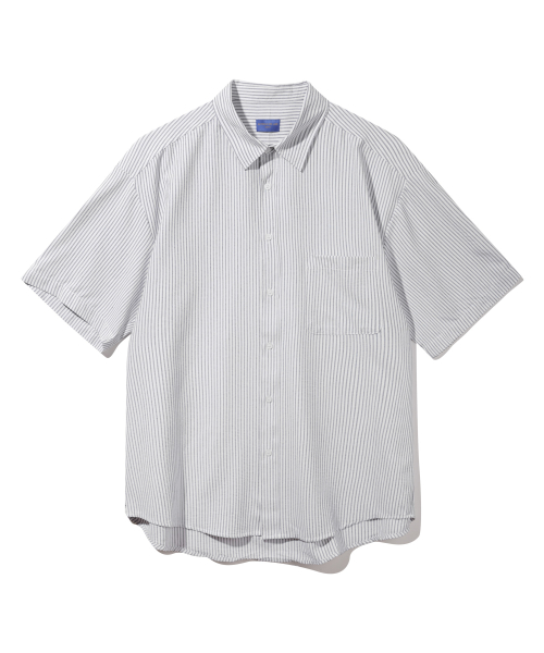 Полосатая рубашка с коротким рукавом DLX1221 из жатого хлопка (3 COLOR)