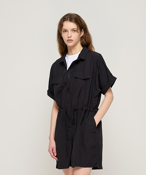 Свободный комбинезон-шорты в рабочем стиле (Black)