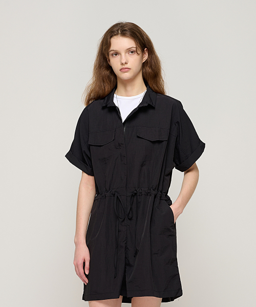 Свободный комбинезон-шорты в рабочем стиле (Black)