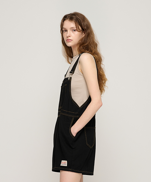 Джинсовый полукомбинезон-шорты (Black)