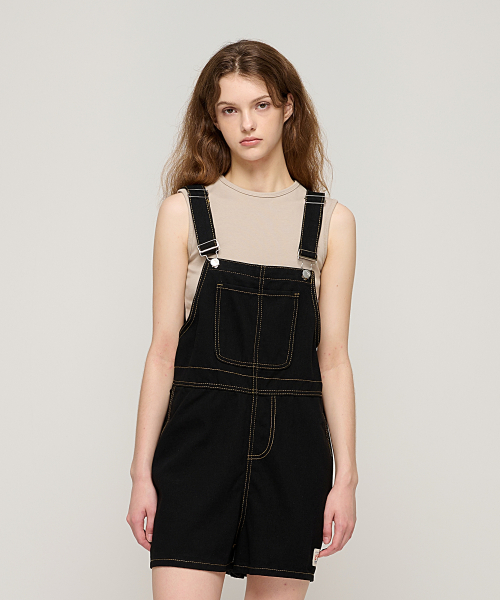 Джинсовый полукомбинезон-шорты (Black)