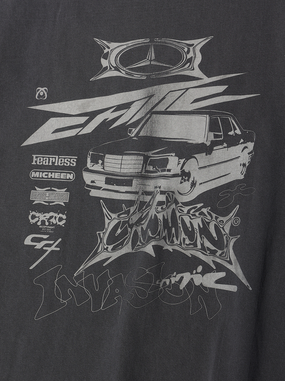 MUSINSA | CRITIC PIGMENT RACING CRITIC CAR T-SHIRTS CHARCOAL