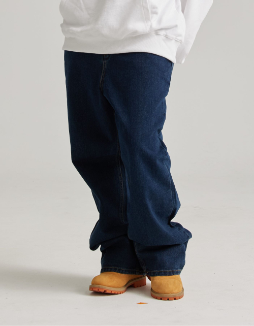 BASIC LOOSEFIT DENIM WITH WHITE TEE DEEP BLUE