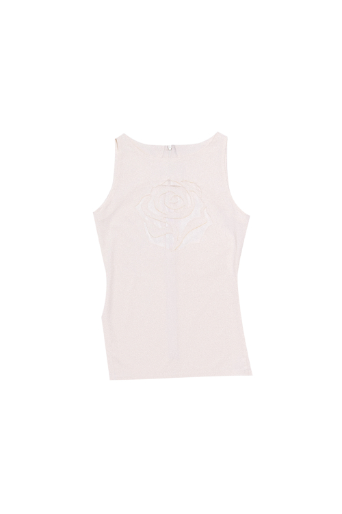 ROSE-SHAPED HEART SLEVELESS #IVORY