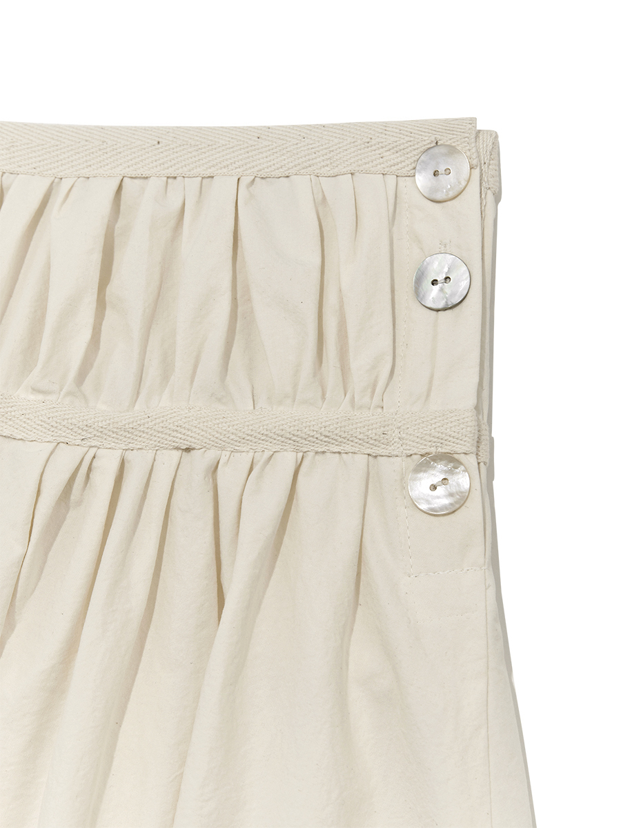 MUSINSA | GLOWNY BLOOM SHIRRING LONG SKIRT (NATURAL)