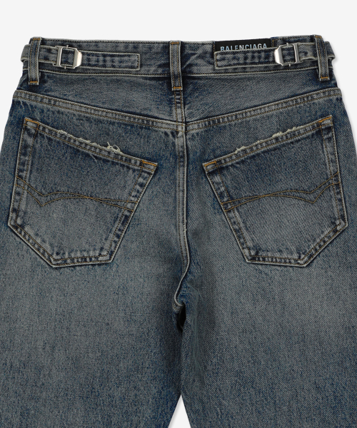Свободные джинсы с пряжкой - Sunbleached Blue / 745149THW254245