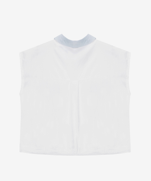 [W]Coloring sleeveless blue type shirt MYWS3280
