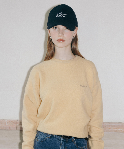 WOOL ROUND KNIT PULLOVER YELLOW