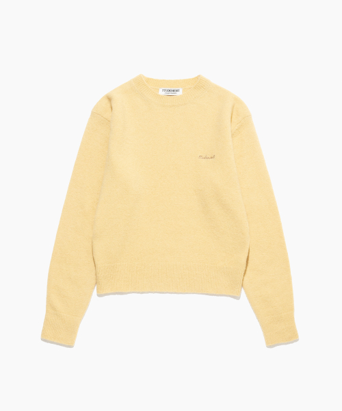 WOOL ROUND KNIT PULLOVER YELLOW