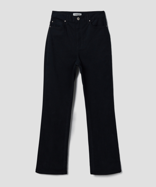 COTTON FLARED PANTS_BLACK