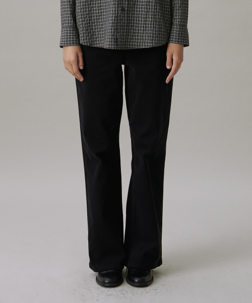 COTTON FLARED PANTS_BLACK