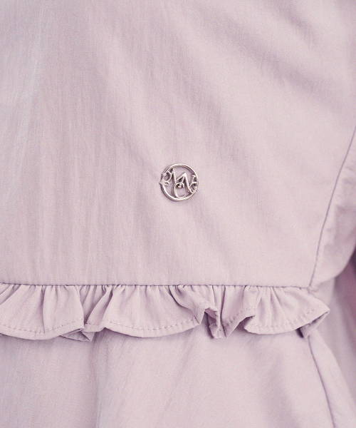 Lilac Back Strap Frill Blouse