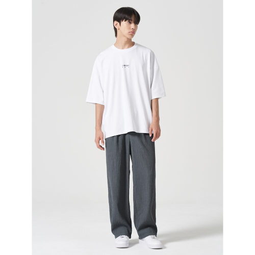 Полуширокие брюки на резинке Crease, Grey (424721DY13)