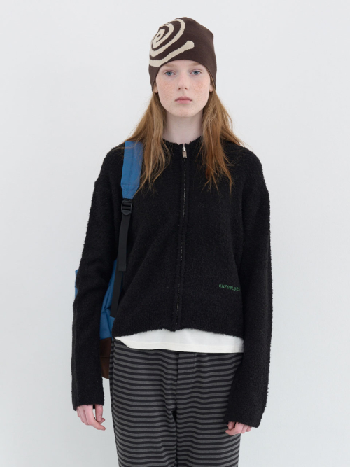 Укороченный трикотажный зип буклe (Black)