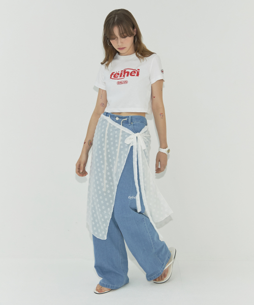 (UX)STRING SLAP WIDE DENIM PANTS INDIGO