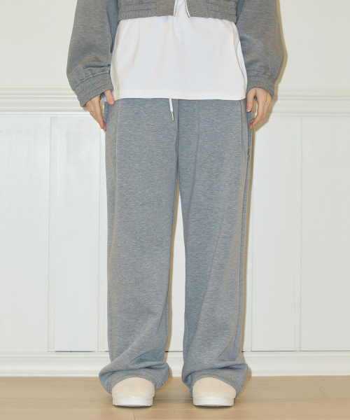 (UX)ONE TUCK WIDE SWEAT PANTS GREY