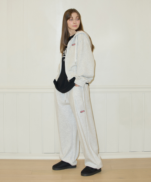 (UX)ONE TUCK WIDE SWEAT PANTS L/GREY