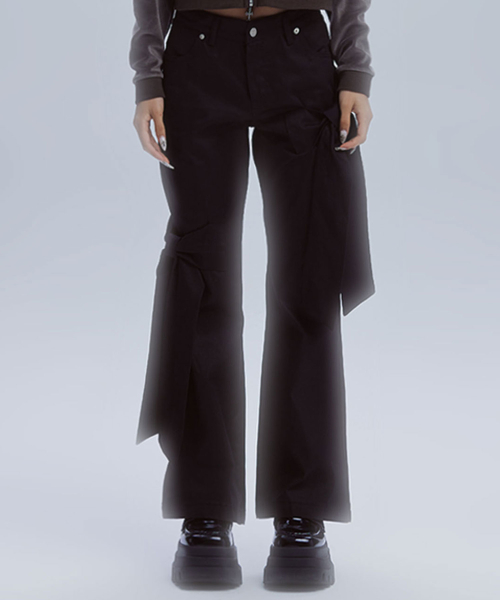 RIBBON BOOTSCUT PANTS_BK