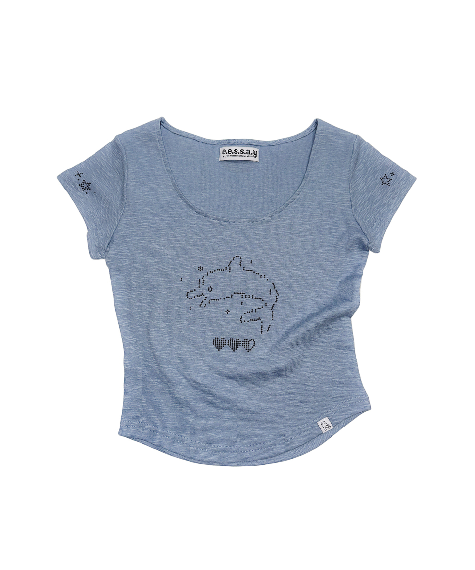 人気アイテムランキング(新品)  EESSAY | MUSINSA Dolphin Blue Sky - T-Shirt トップス