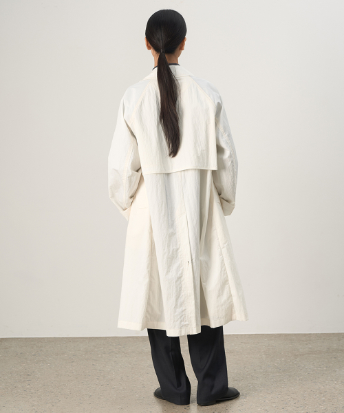 Washed Balmacan Coat Ivory