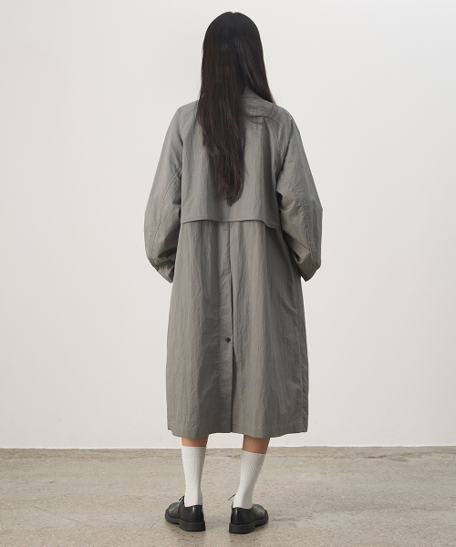 Washed Balmacan Coat Sage Grey